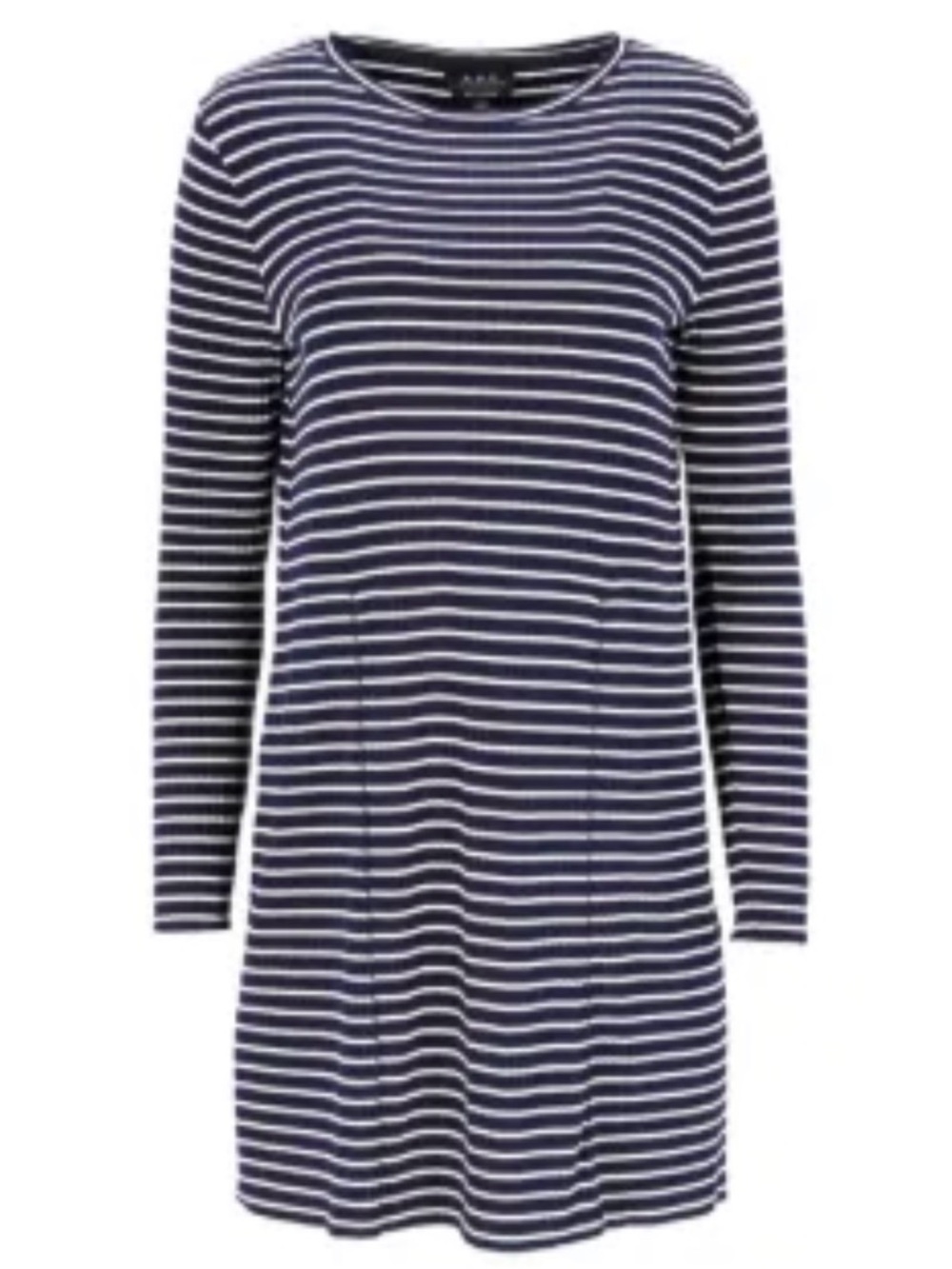 A.P.C Striped Navy & White Long Sleeve Dress